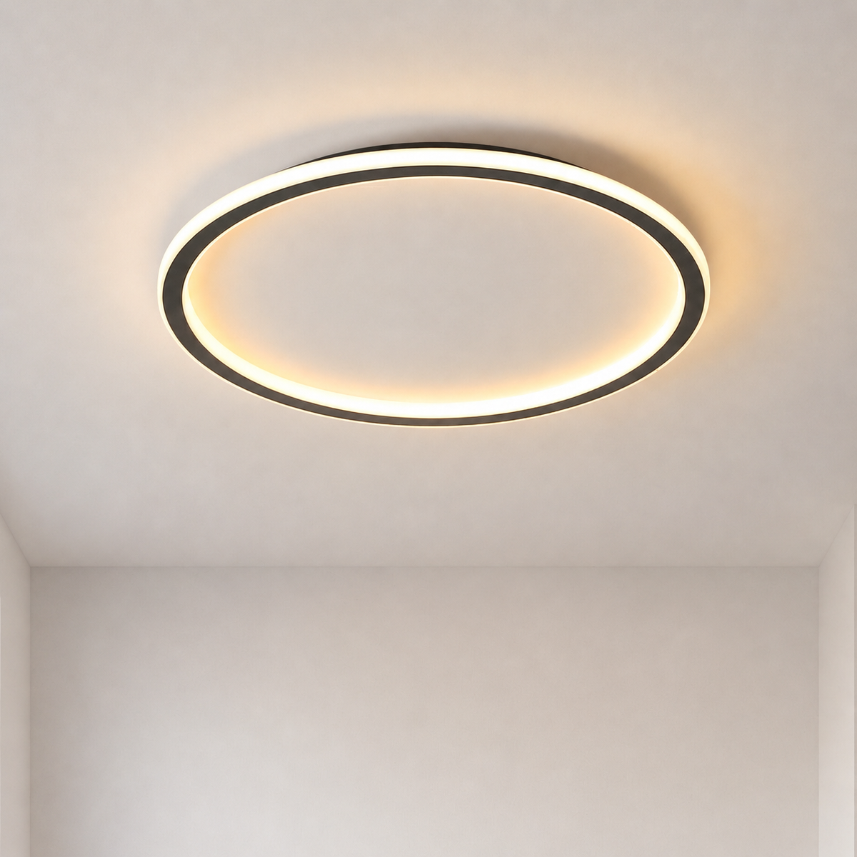 Black Round Ceiling Light With Remote Dimmer
