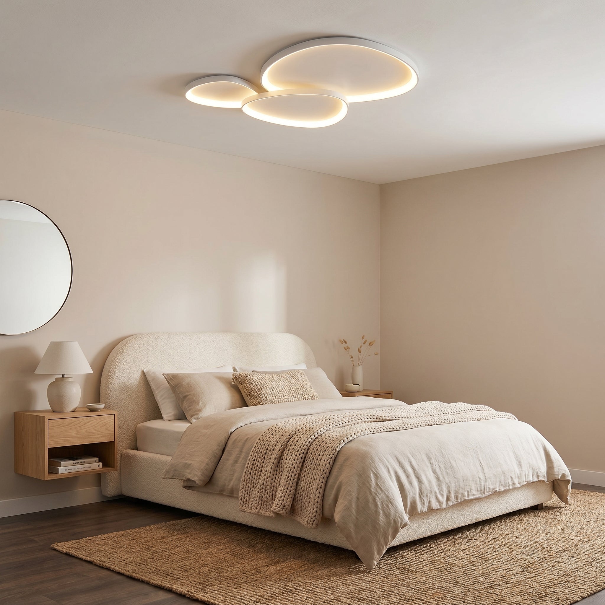 Armure White Ceiling Light With Remote Dimmer