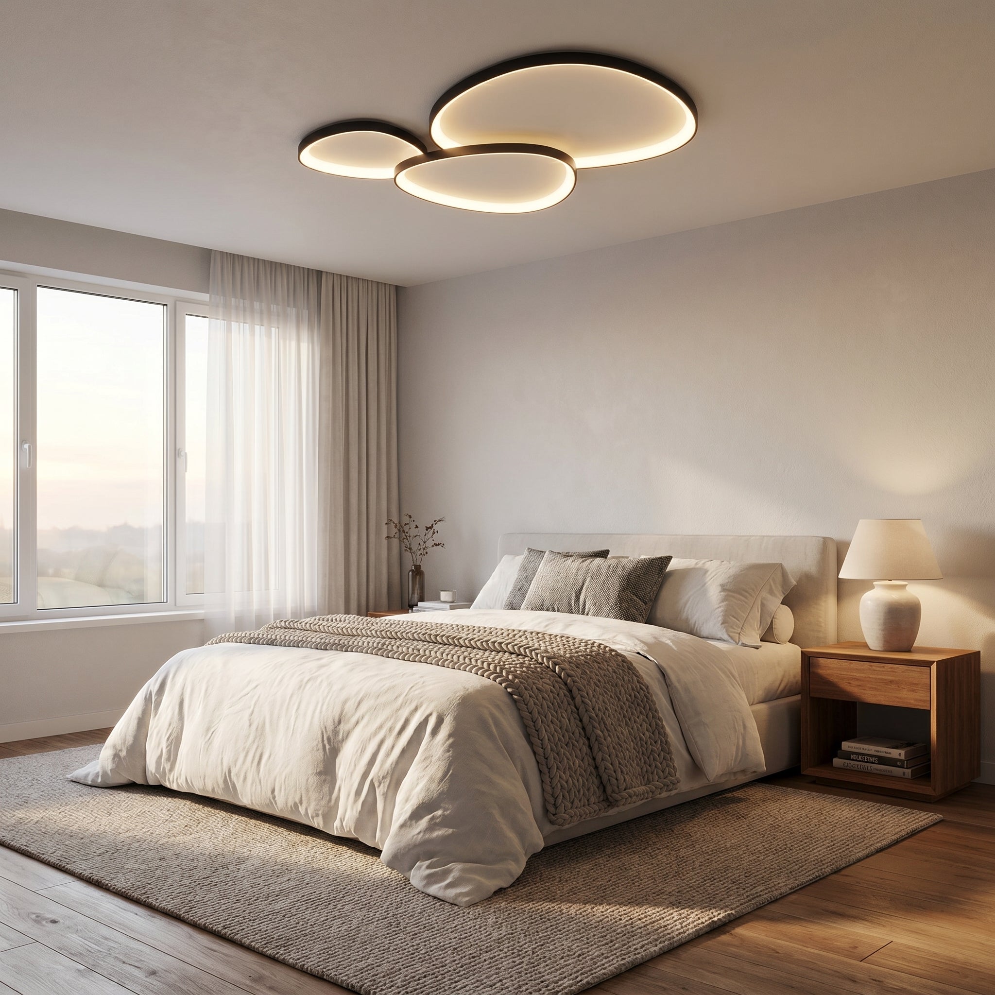 Armure Black Ceiling Light With Remote Dimmer