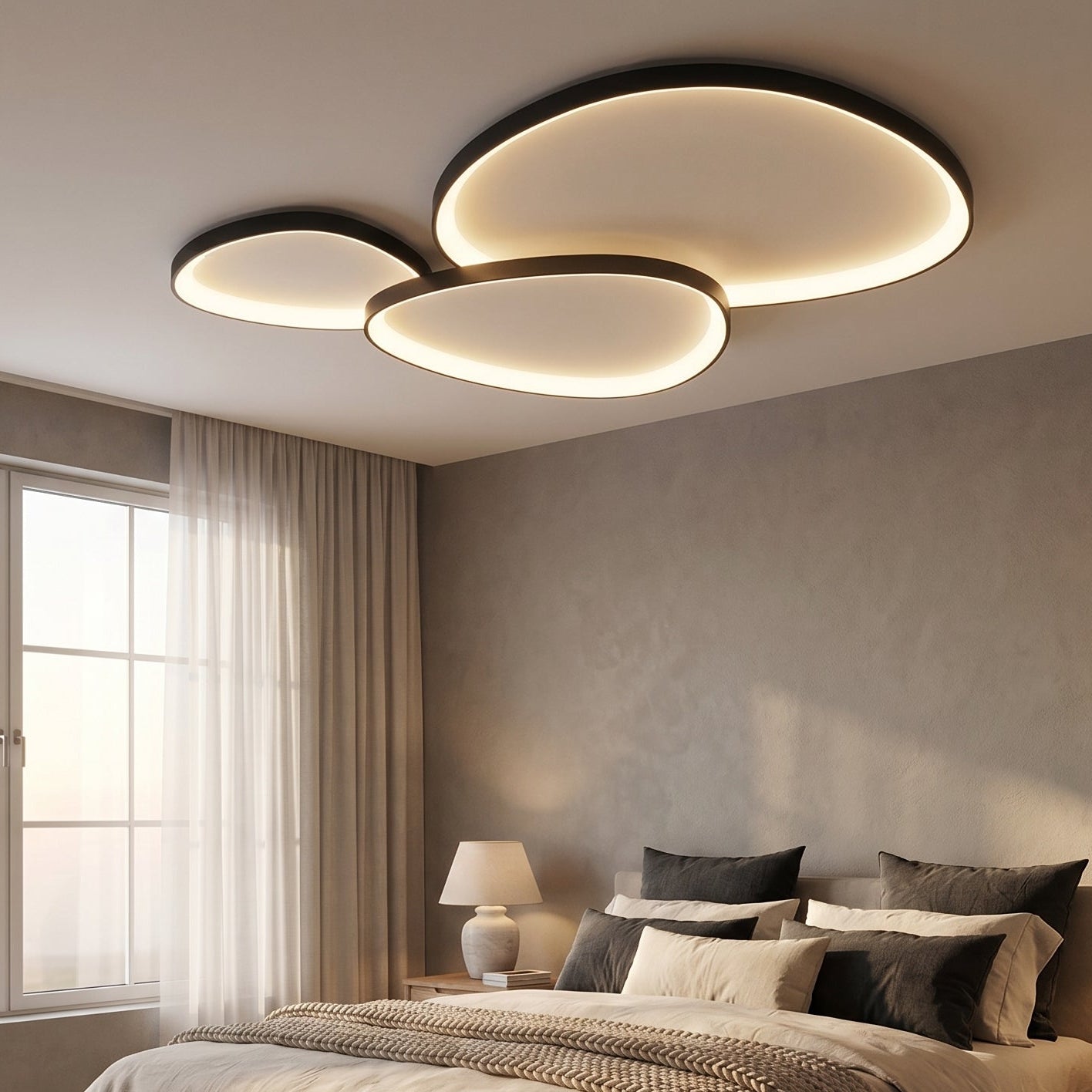 Armure Black Ceiling Light With Remote Dimmer