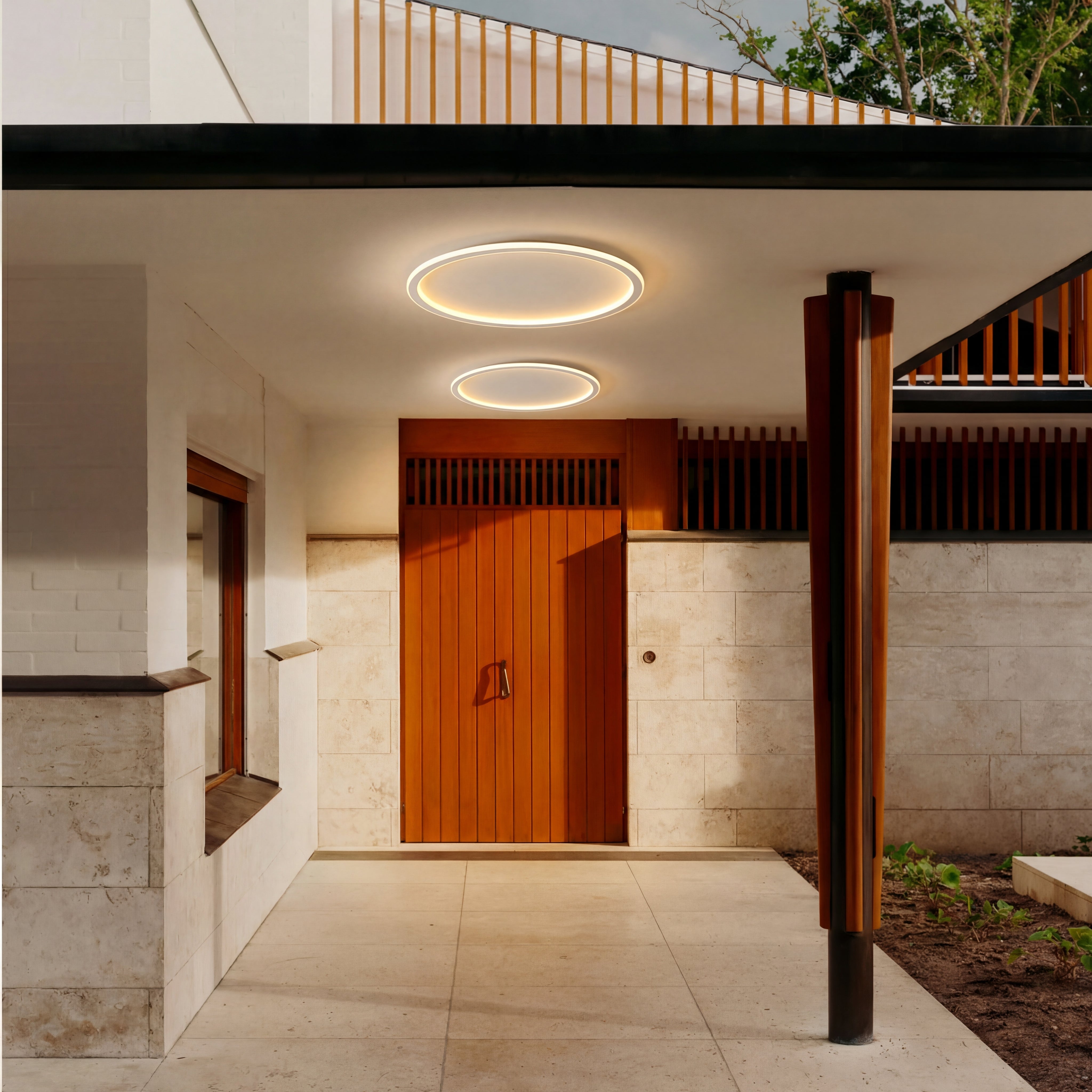 ScandiGlobe | White Round Scandinavian Ceiling Light With Remote Dimmer
