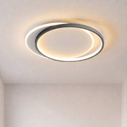 Double Ring Black Ceiling Light With Remote Dimmer