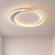 Double Ring White Ceiling Light With Remote Dimmer