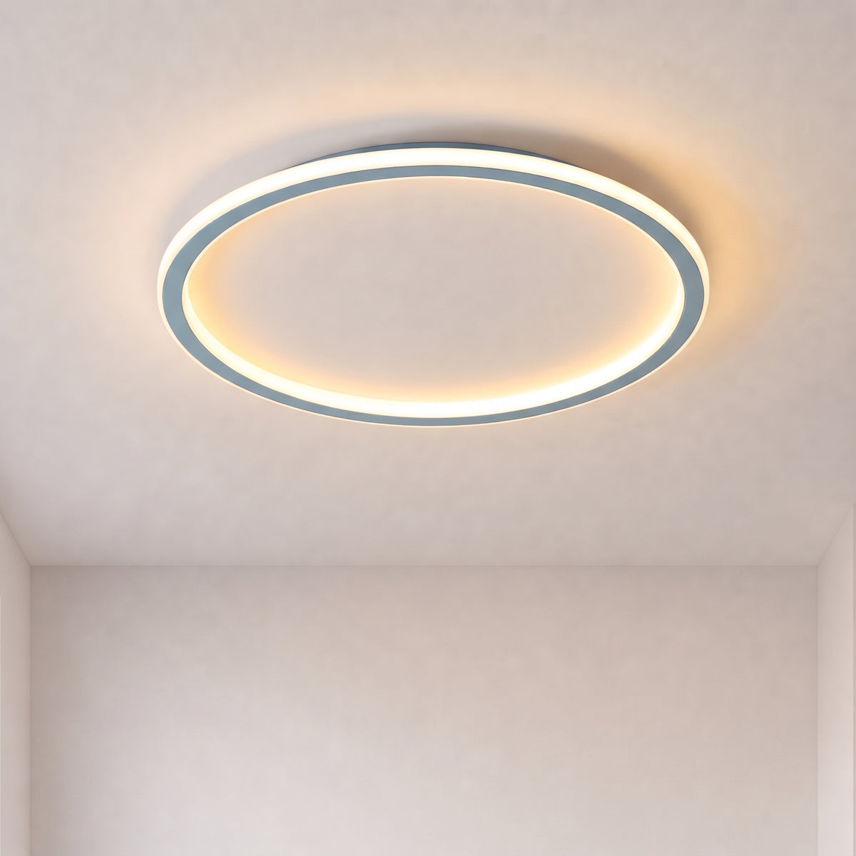 Blue Round Ceiling Light With Remote Dimmer