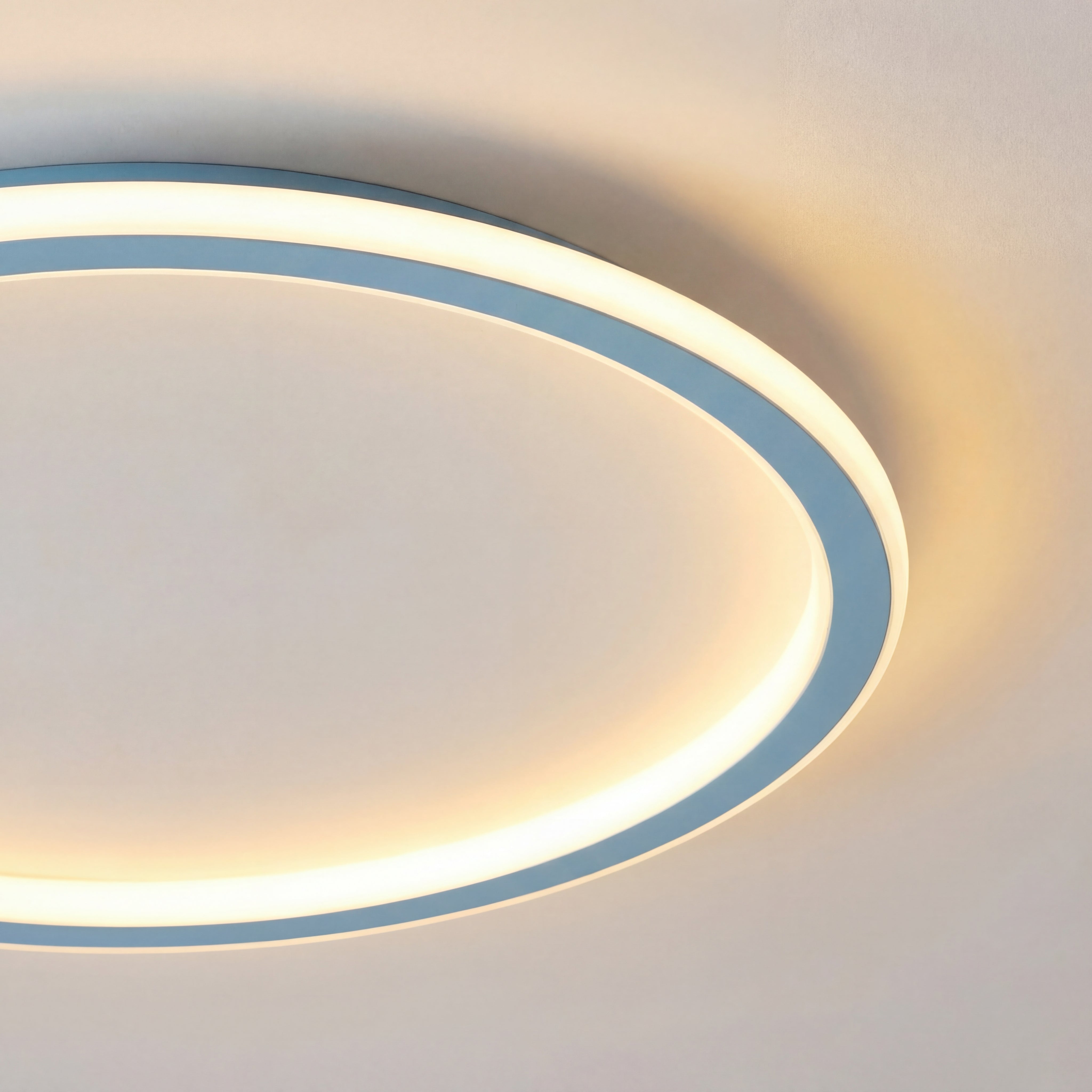 ScandiGlobe | Blue Round Scandinavian Ceiling Light With Remote Dimmer