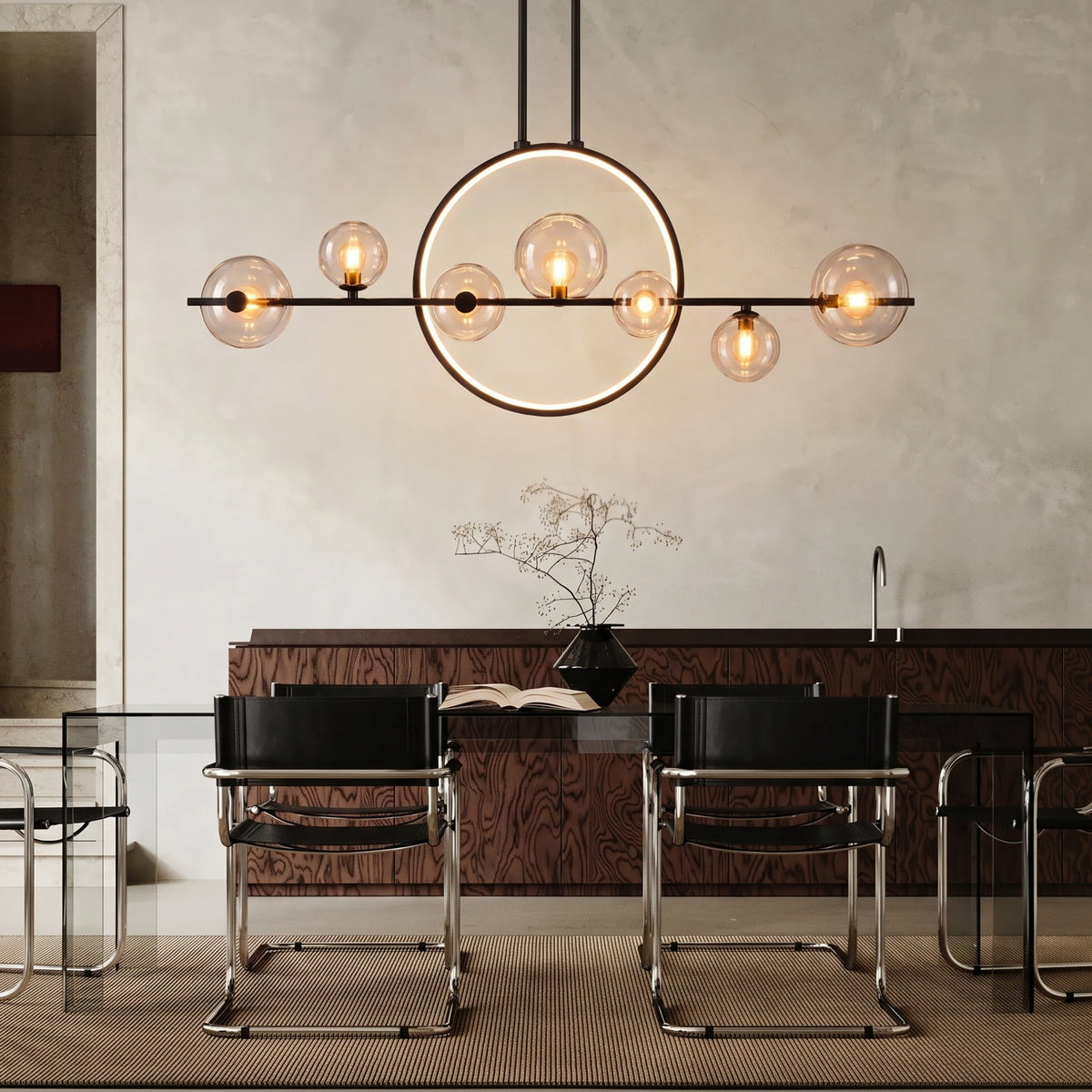 Estola Glass Kitchen Table Pendant Light