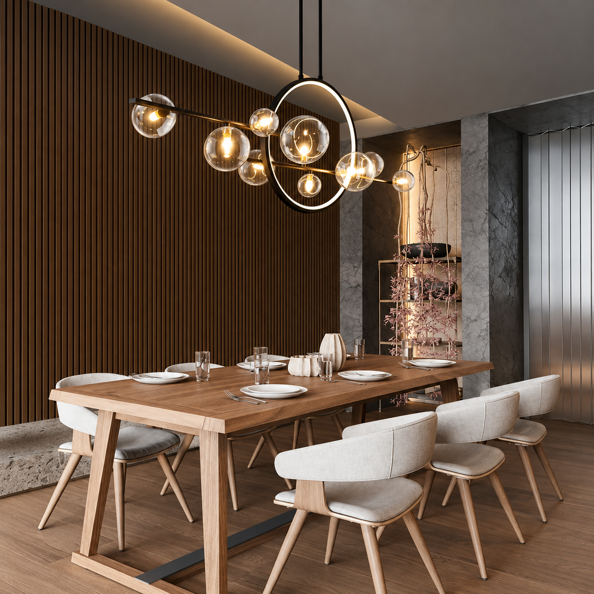 Estola Glass Kitchen Table Pendant Light