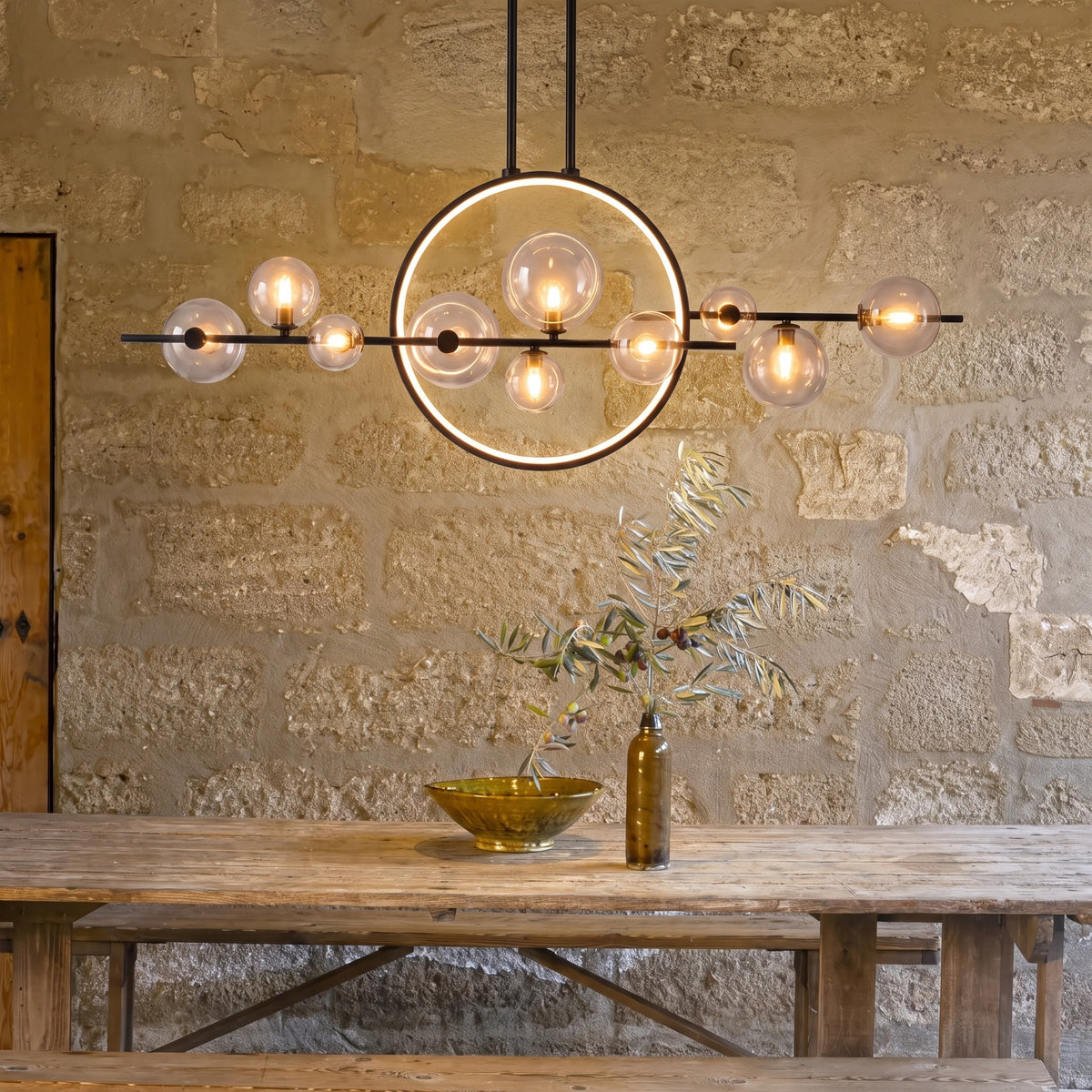 Estola Glass Kitchen Table Pendant Light