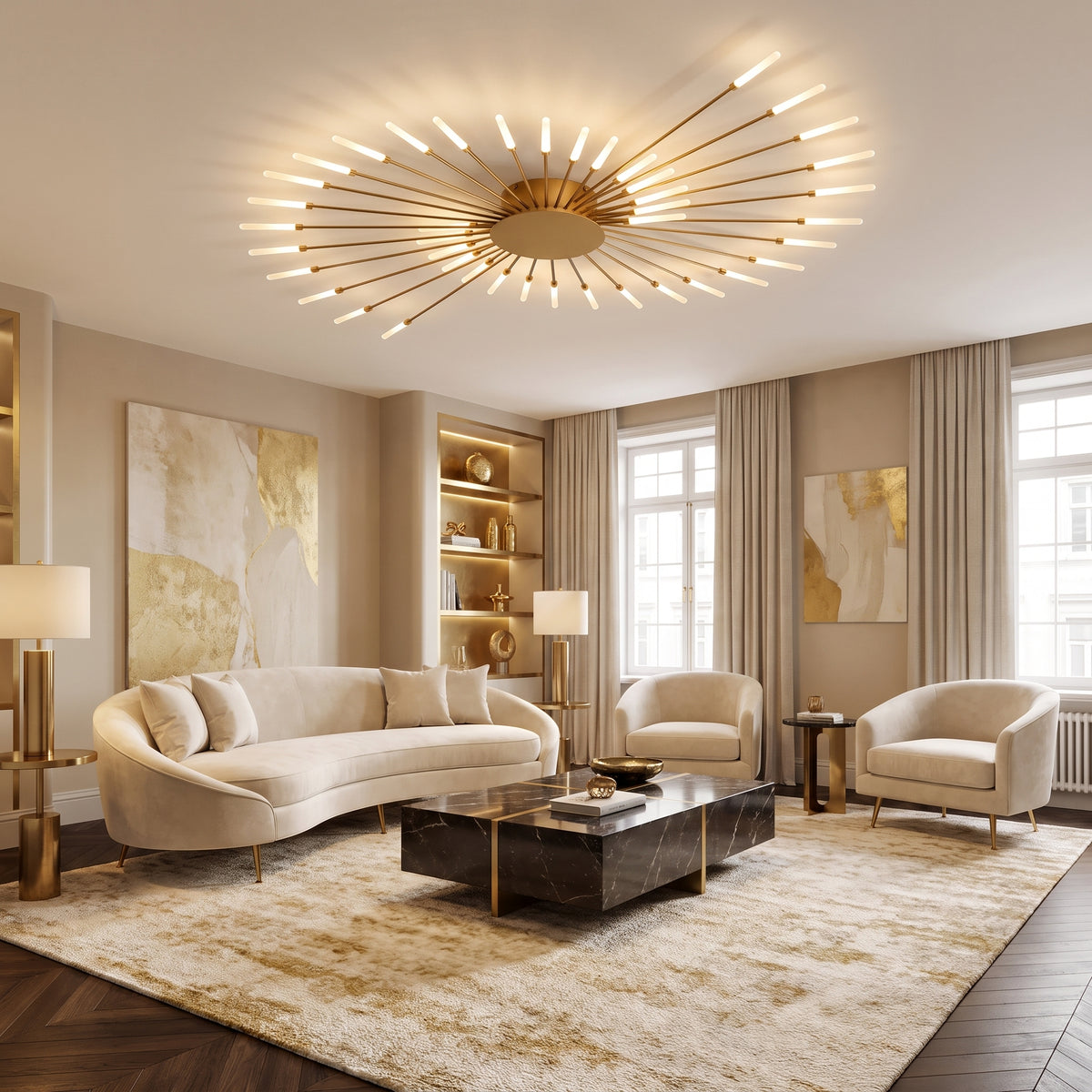 Firework Ceiling Light With Remote Dimmer