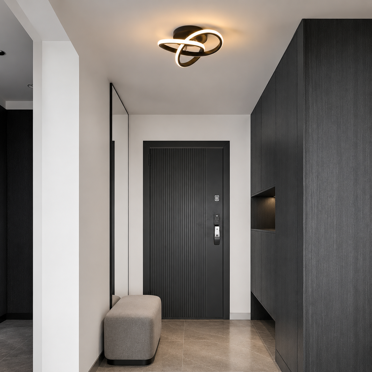 Harure Black Ceiling Light With Remote Dimmer