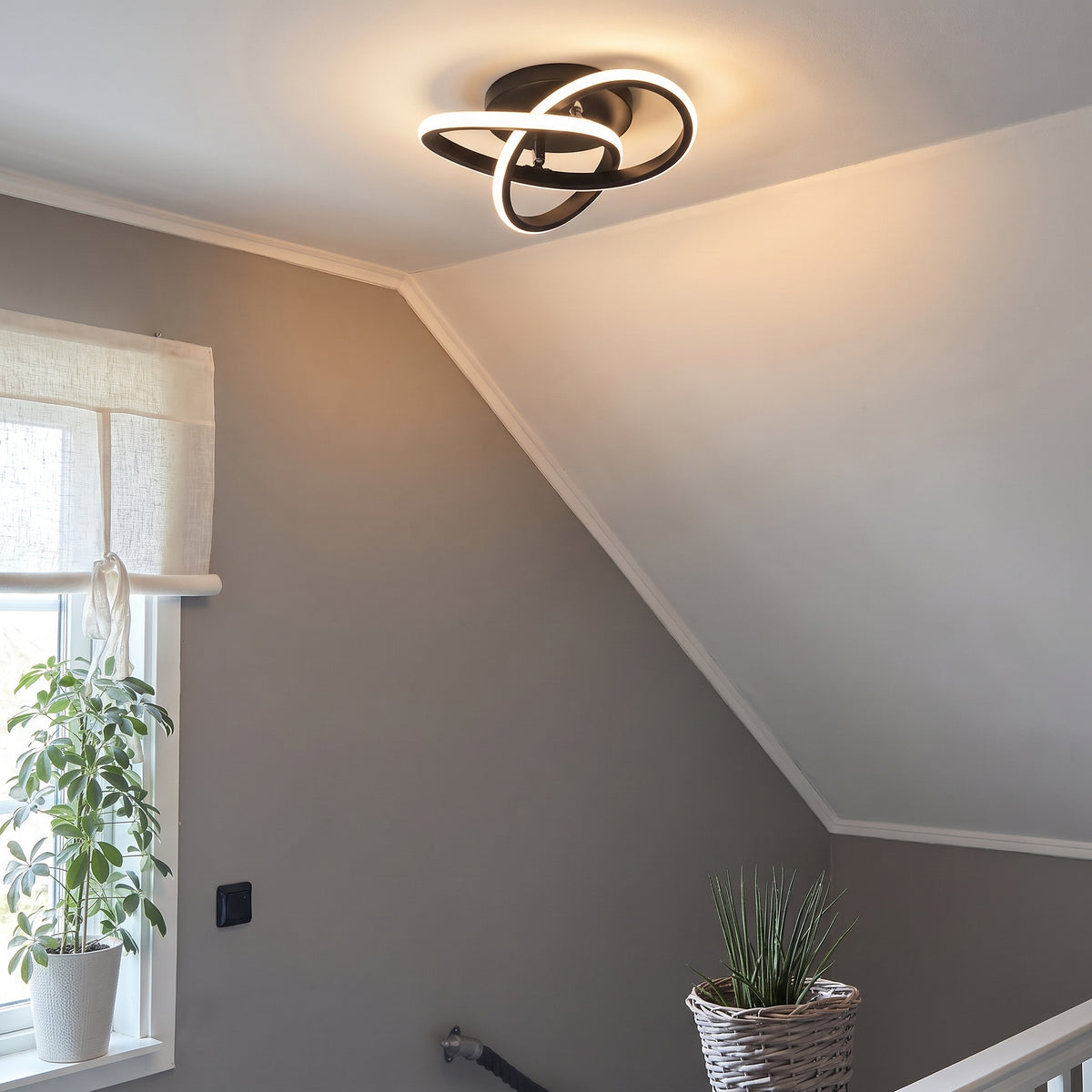 Harure Black Ceiling Light With Remote Dimmer