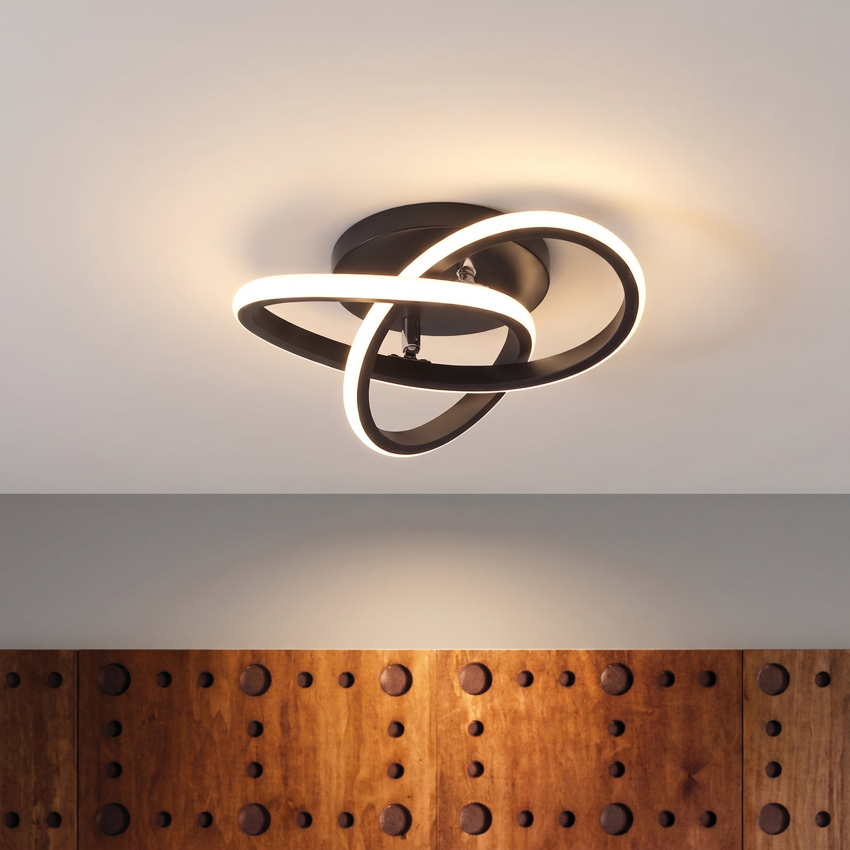 Harure Black Ceiling Light With Remote Dimmer