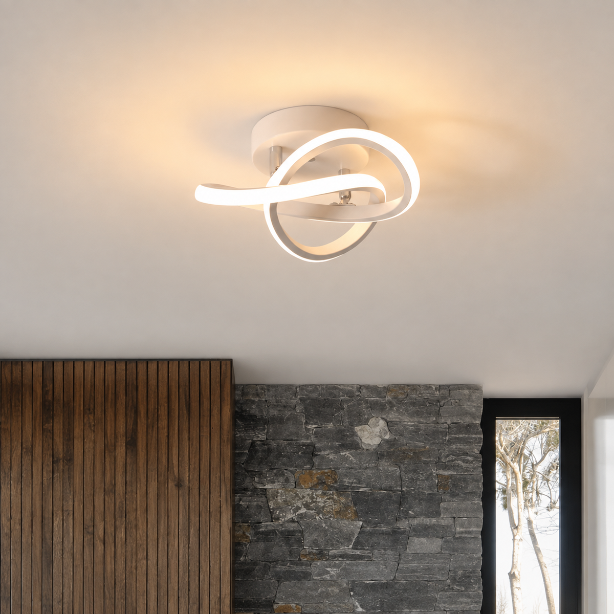 Harure White Ceiling Light With Remote Dimmer