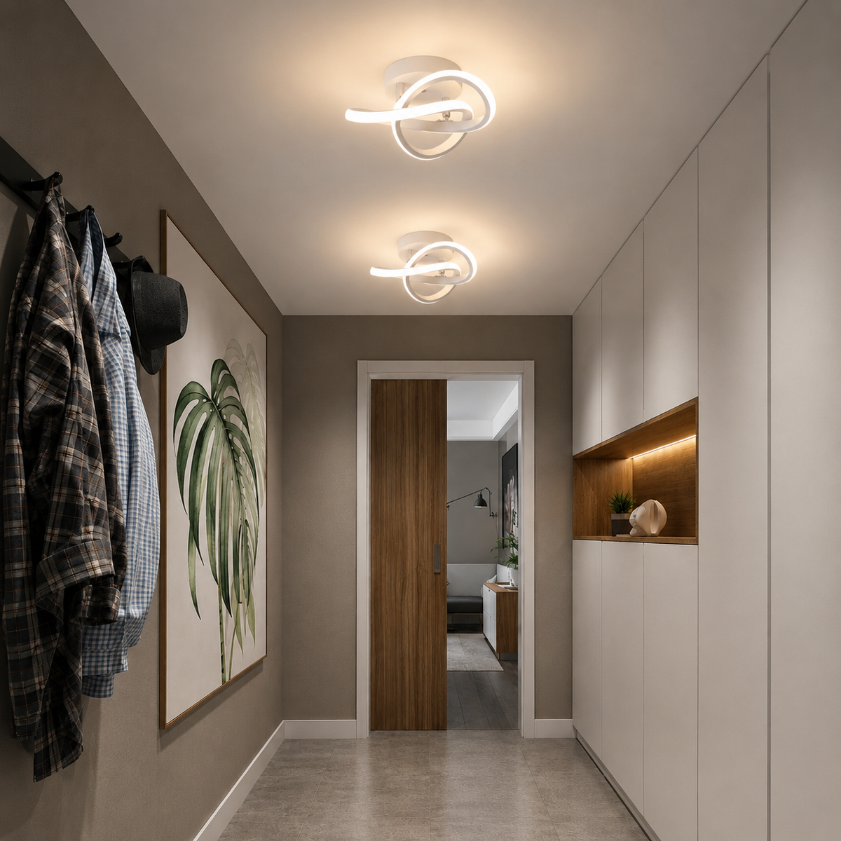 Harure White Ceiling Light With Remote Dimmer