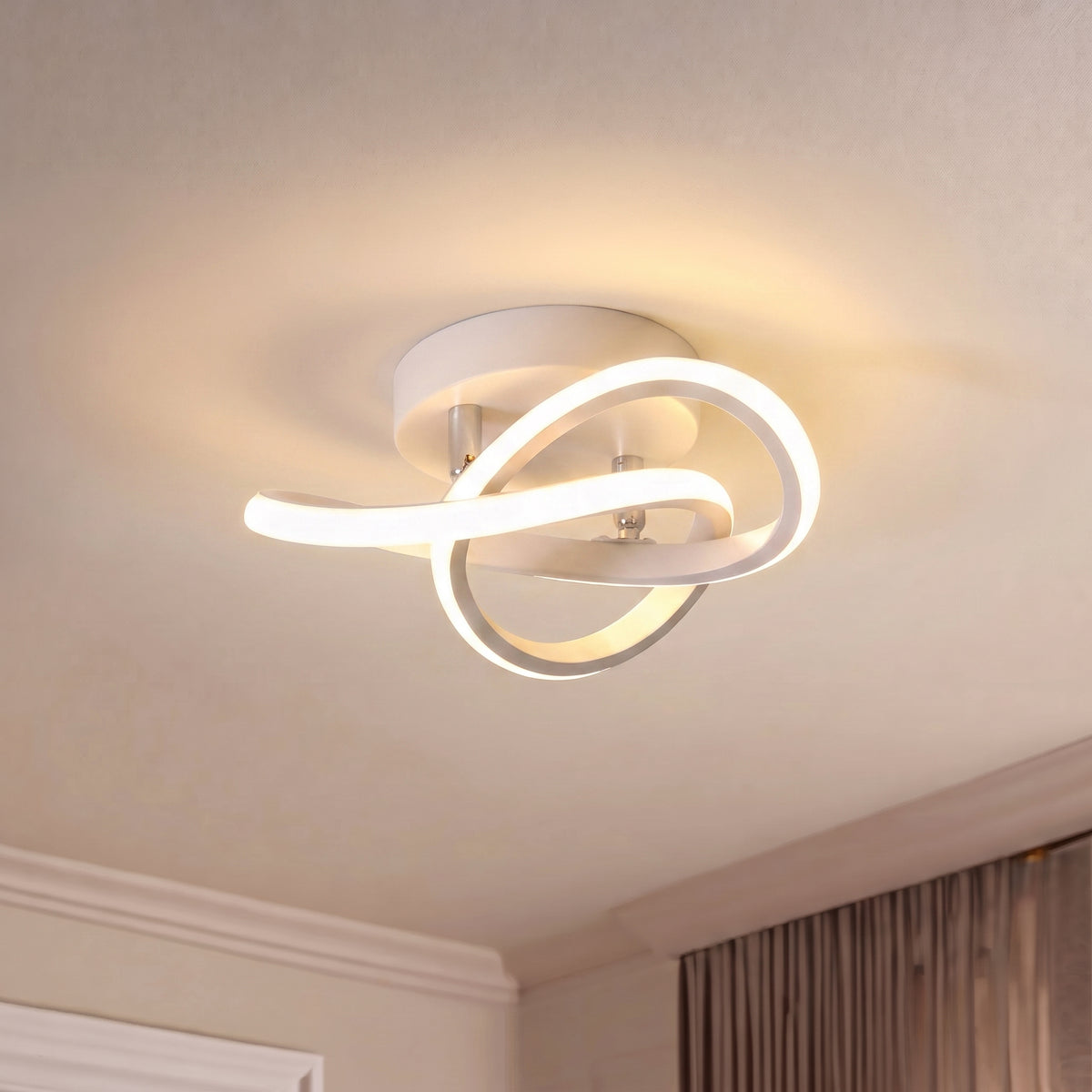 Harure White Ceiling Light With Remote Dimmer