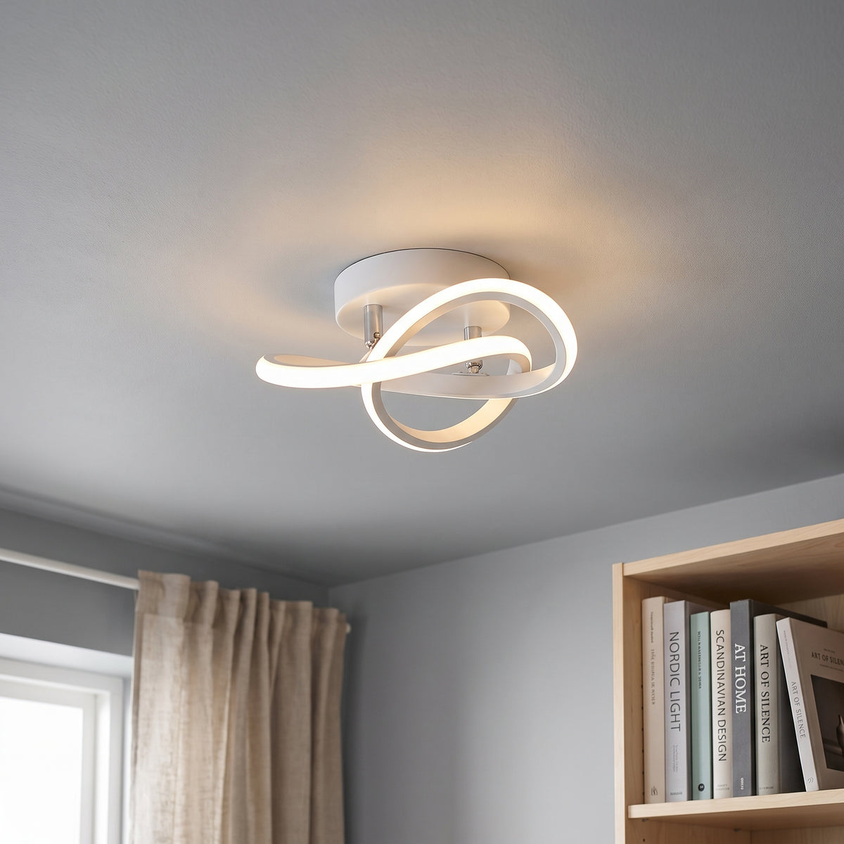 Harure White Ceiling Light With Remote Dimmer