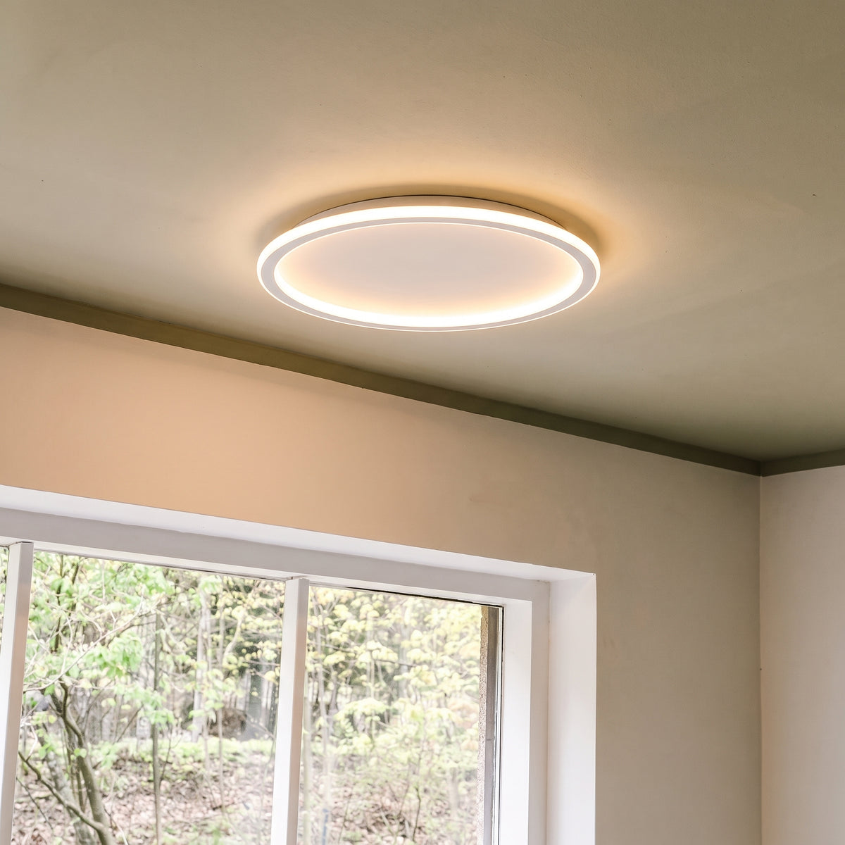 White Round Ceiling Light With Remote Dimmer