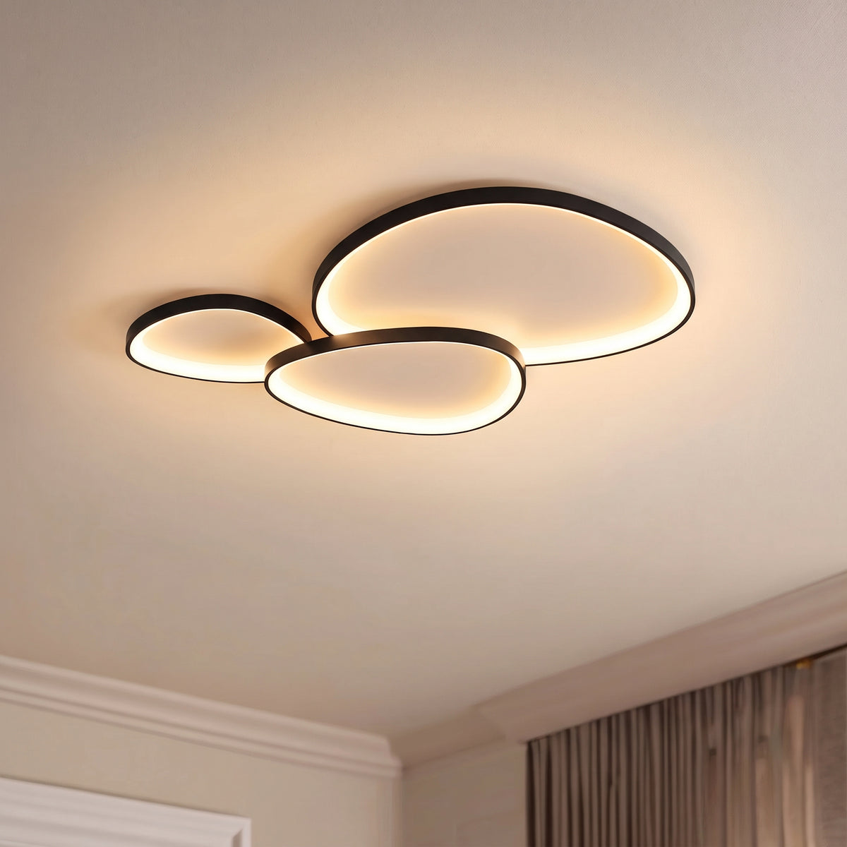 Armure Black Ceiling Light With Remote Dimmer