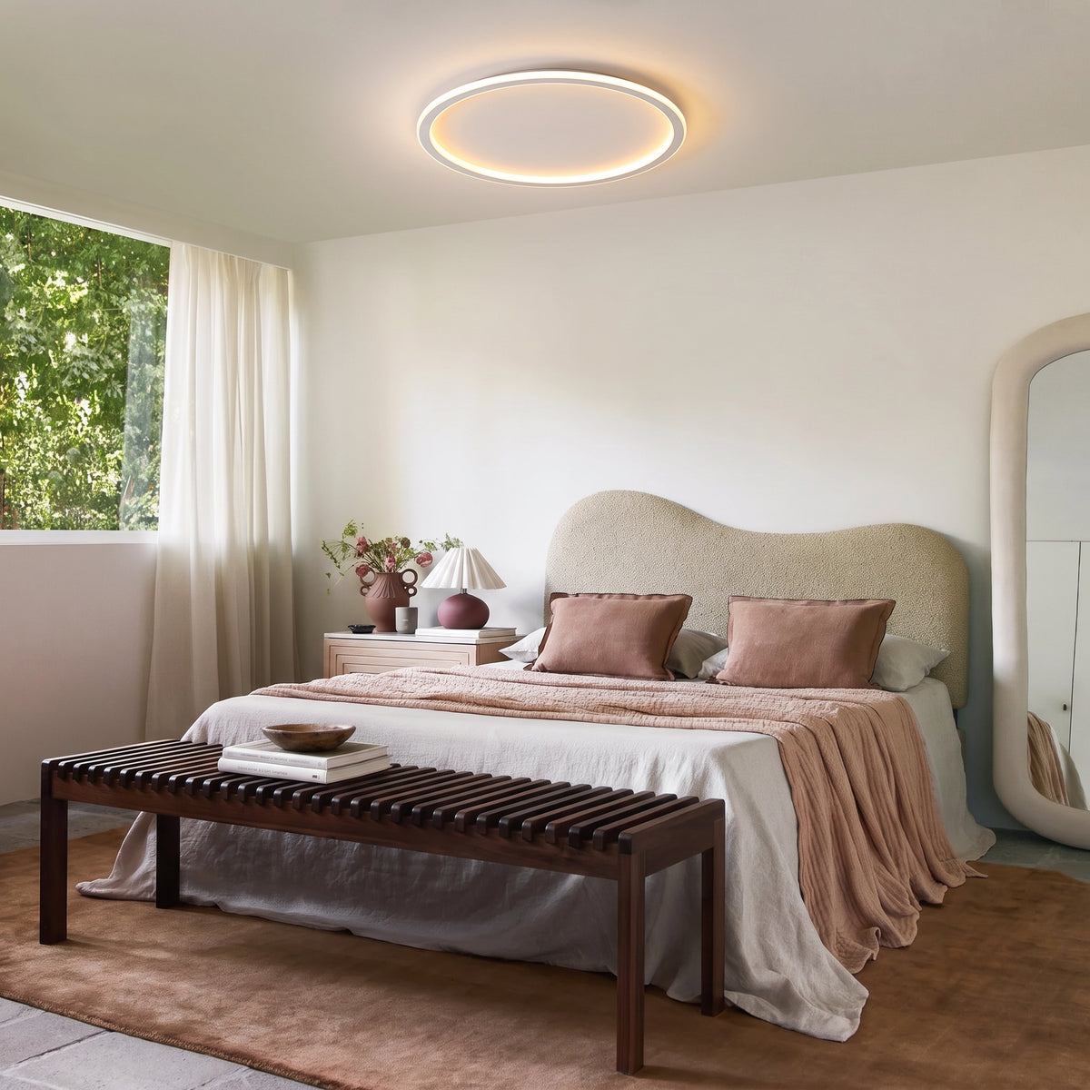 White Round Ceiling Light With Remote Dimmer