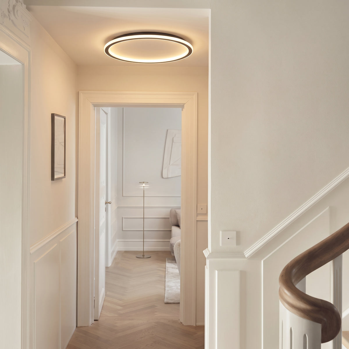 Black Round Ceiling Light With Remote Dimmer