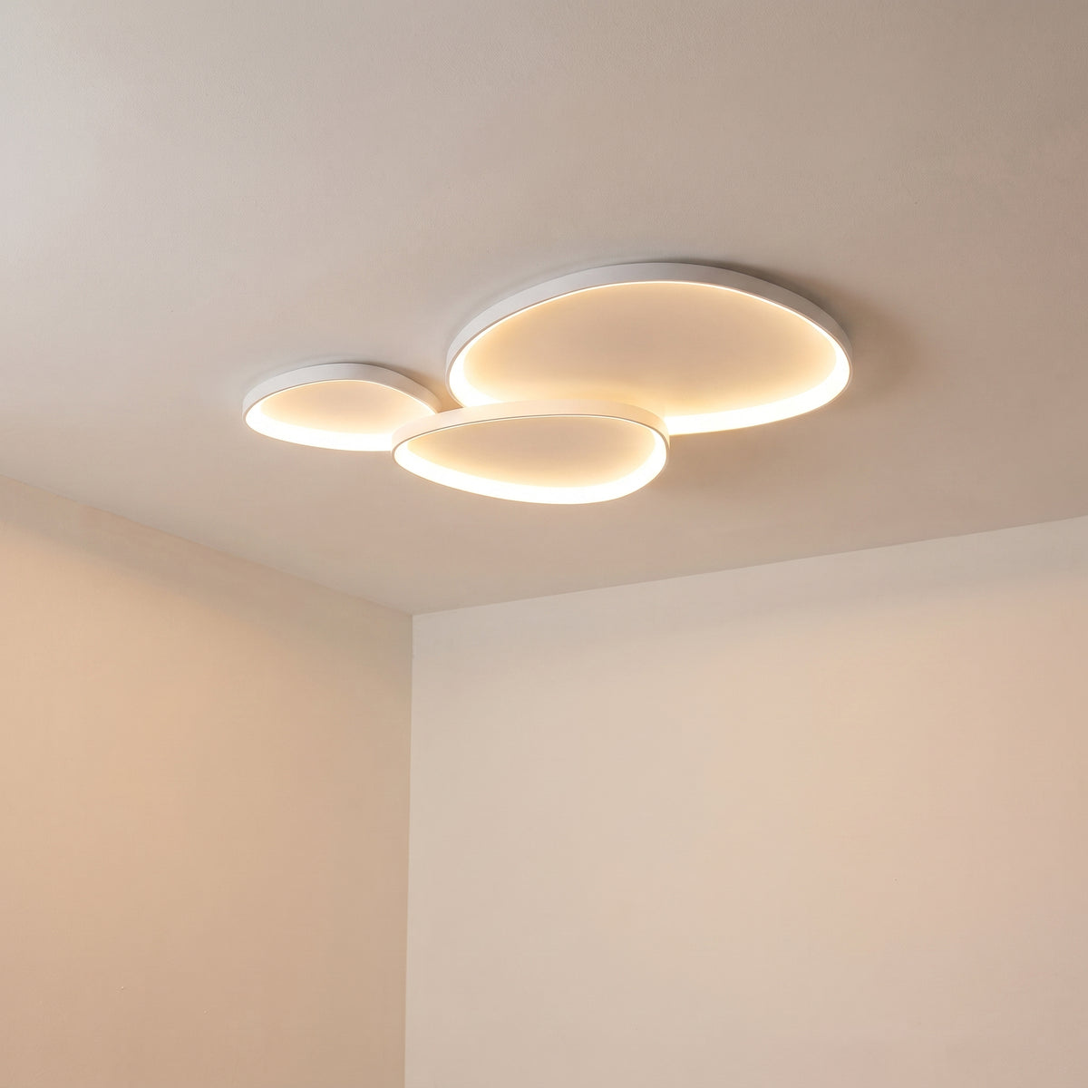 Armure White Ceiling Light With Remote Dimmer