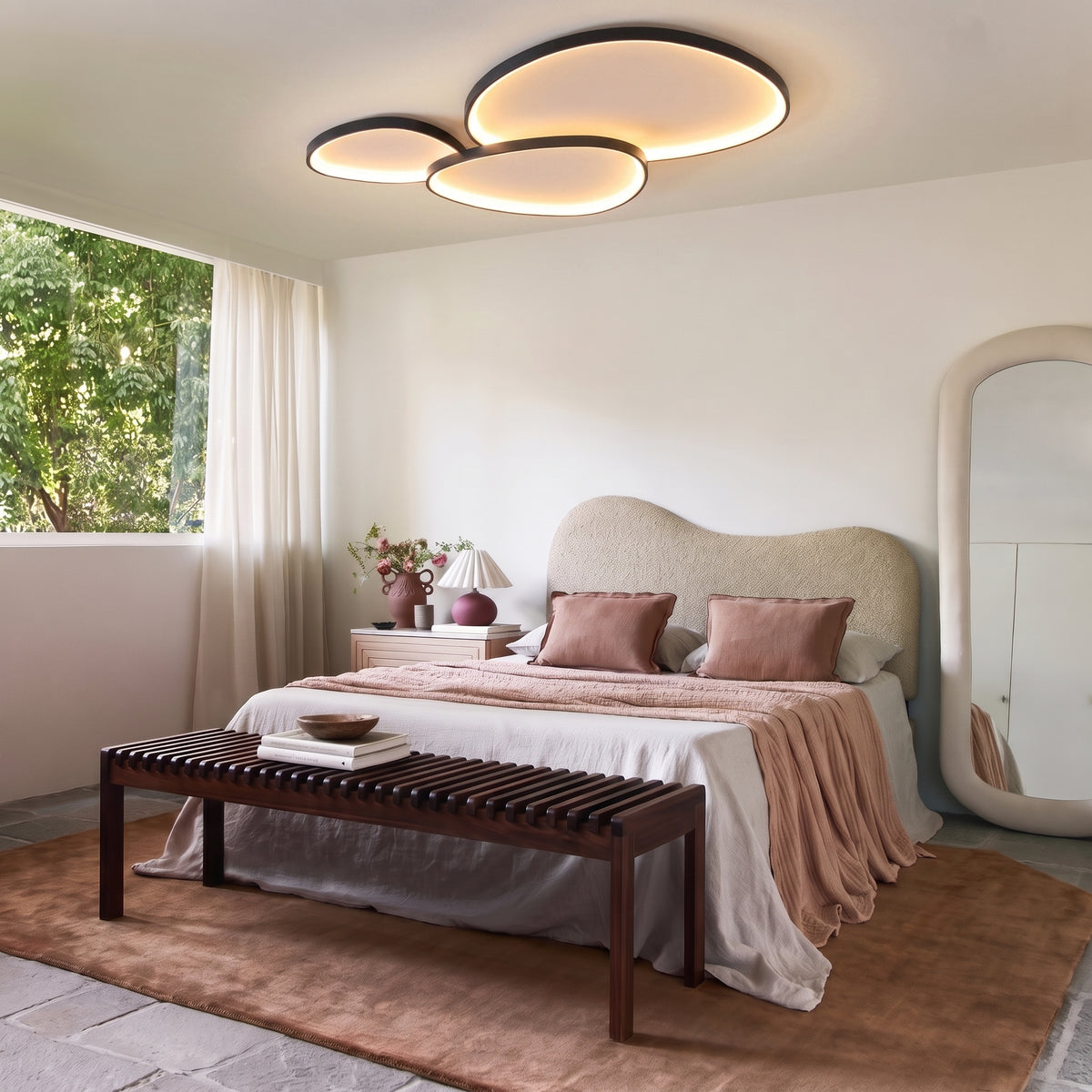 Armure Black Ceiling Light With Remote Dimmer