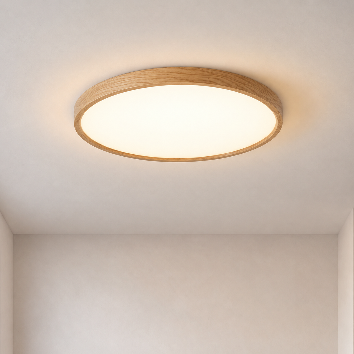 Log Wood Ceiling Light With Remote Dimmer