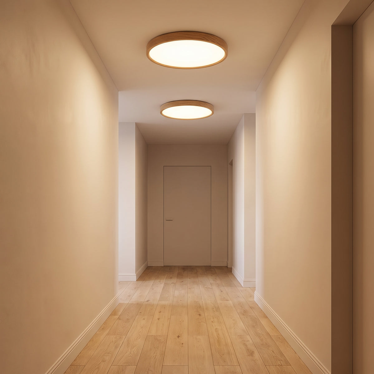 Log Wood Ceiling Light With Remote Dimmer