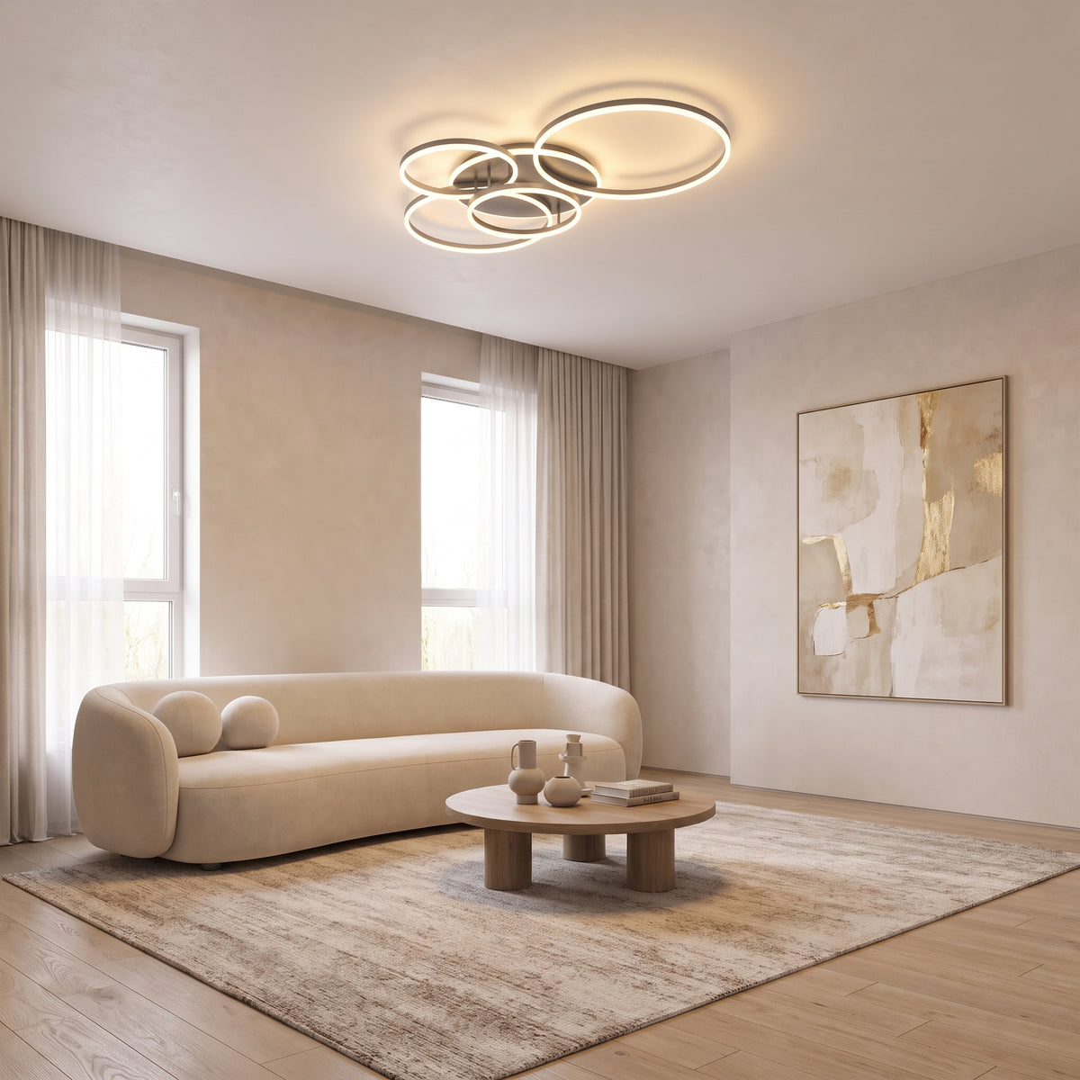 Randale's Black Ceiling Light With Remote Dimmer