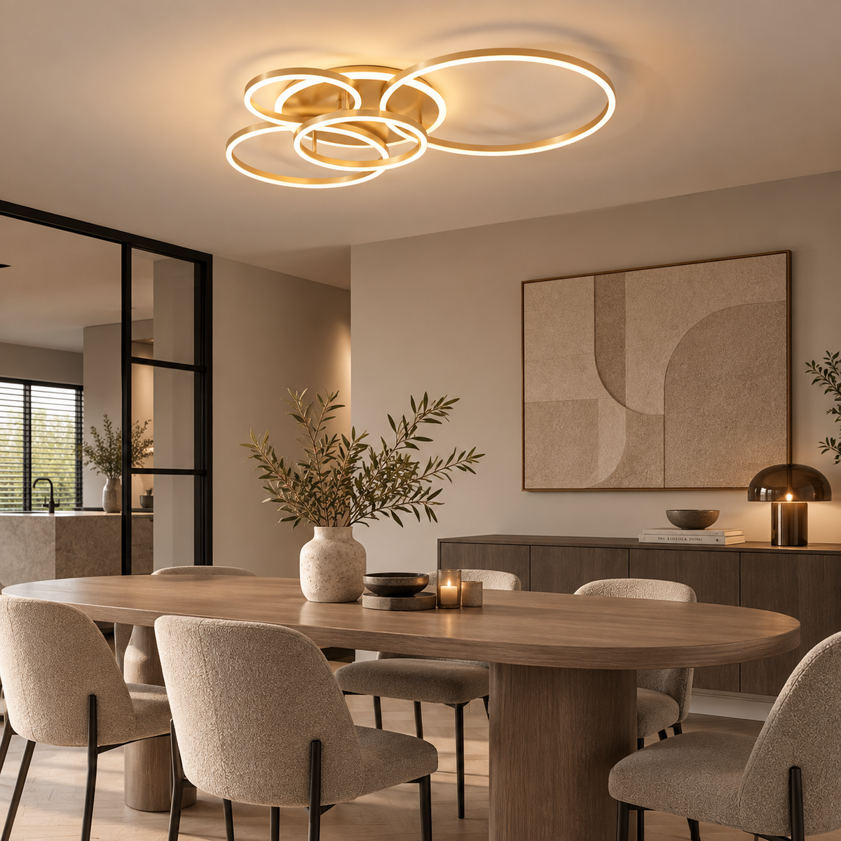 Randale's Gold Ceiling Light With Remote Dimmer
