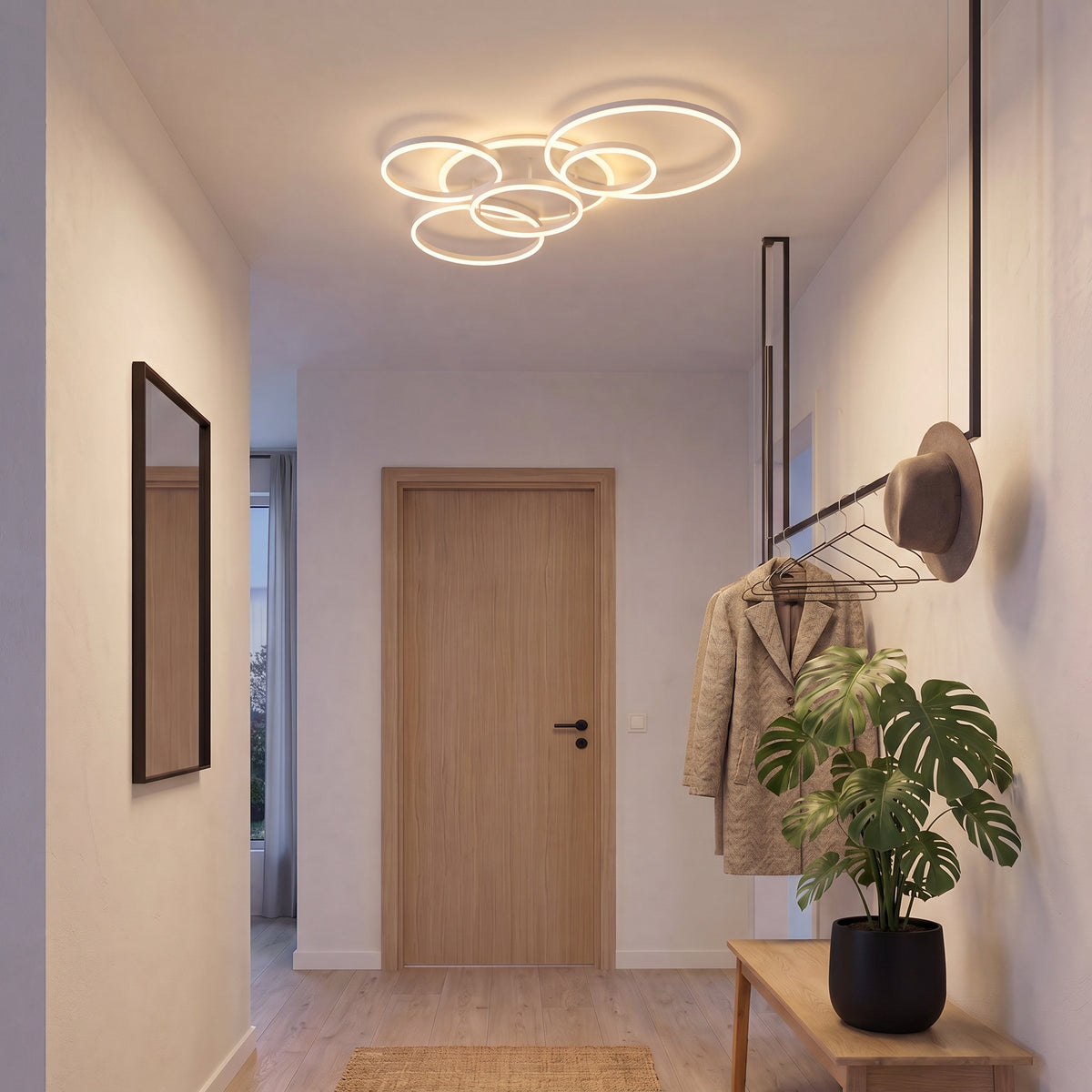 Randale's White Ceiling Light With Remote Dimmer