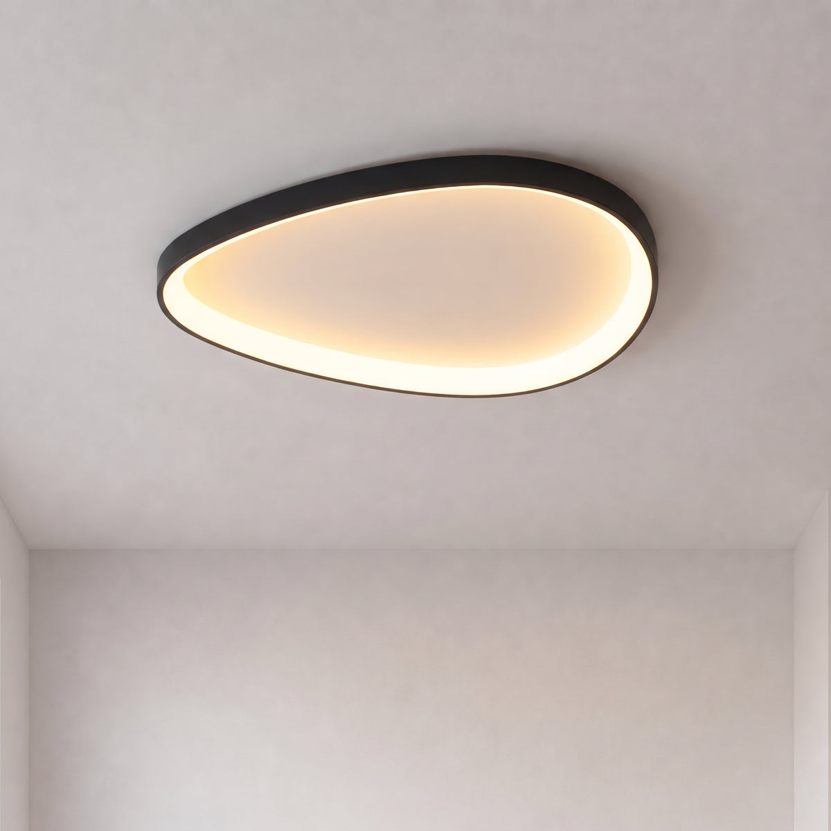 Single Black Armure Ceiling Light With Remote Dimmer