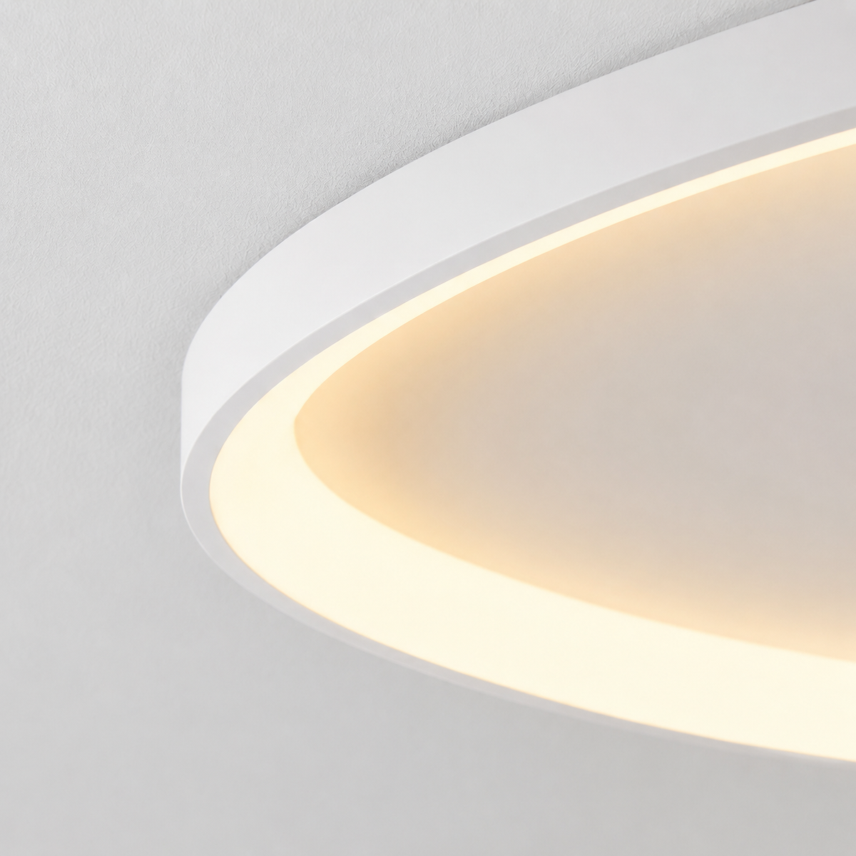 Single White Armure Ceiling Light With Remote Dimmer