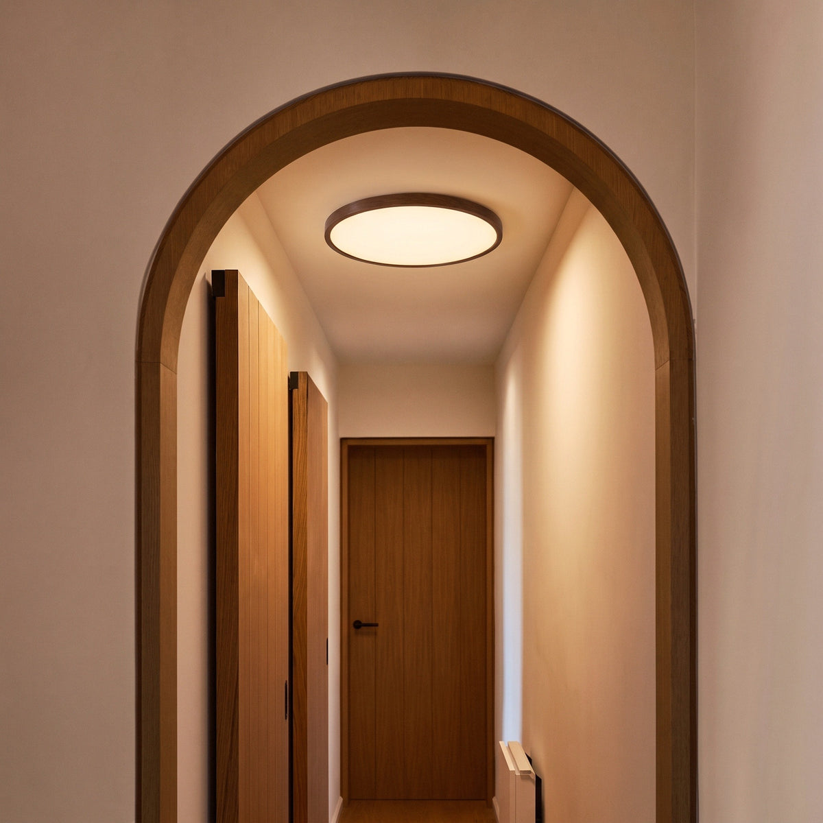 Walnut Ceiling Light With Remote Dimmer