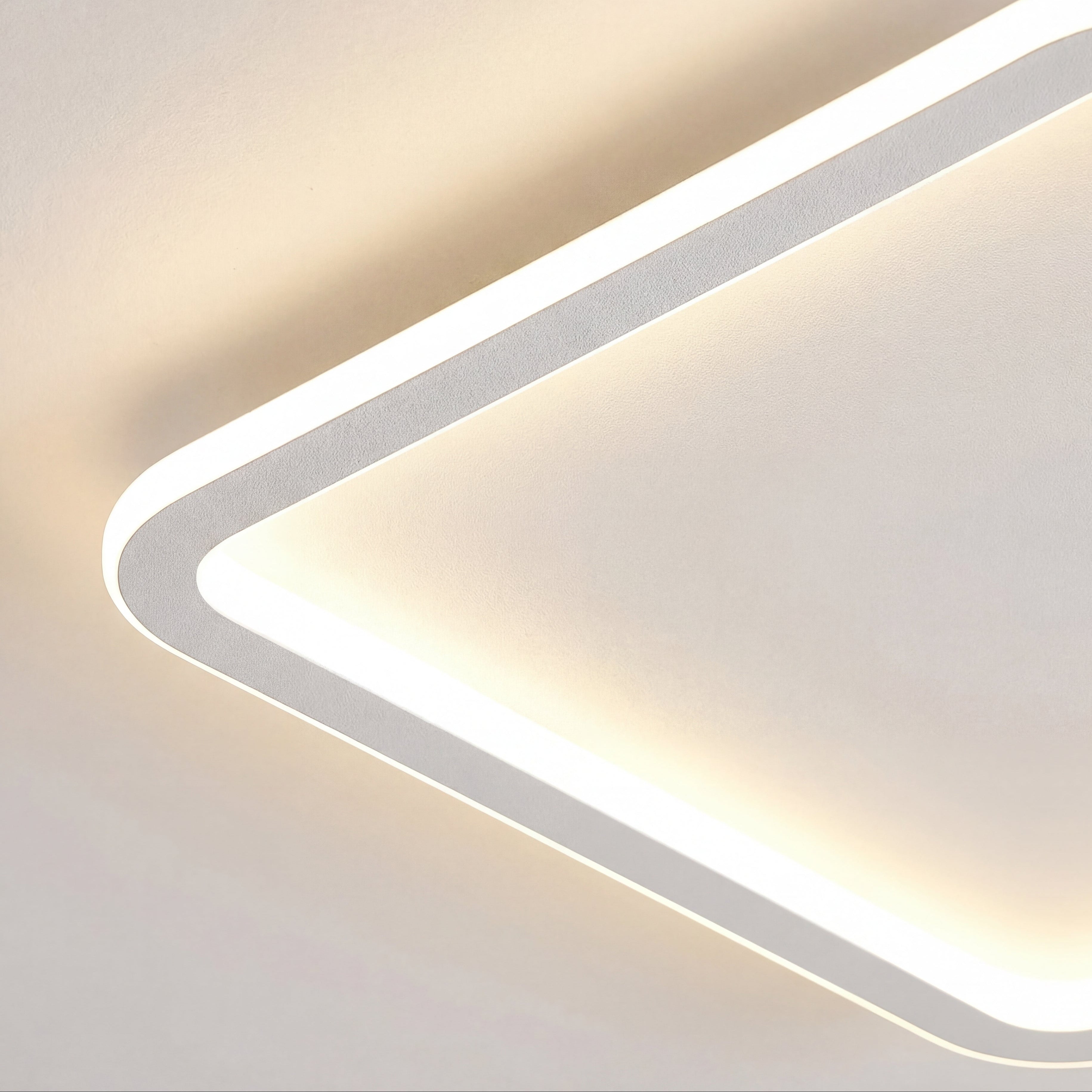ScandiGlobe | White Square Scandinavian Ceiling Light With Remote Dimmer